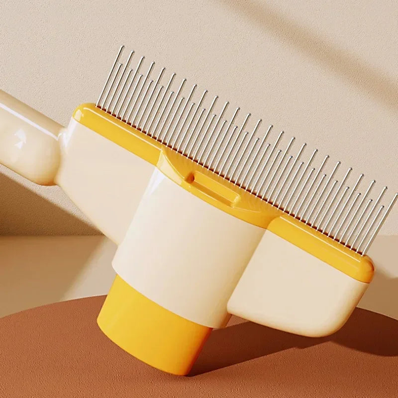 Self Cleaning Dog Comb Brush With One Button Massage Grooming