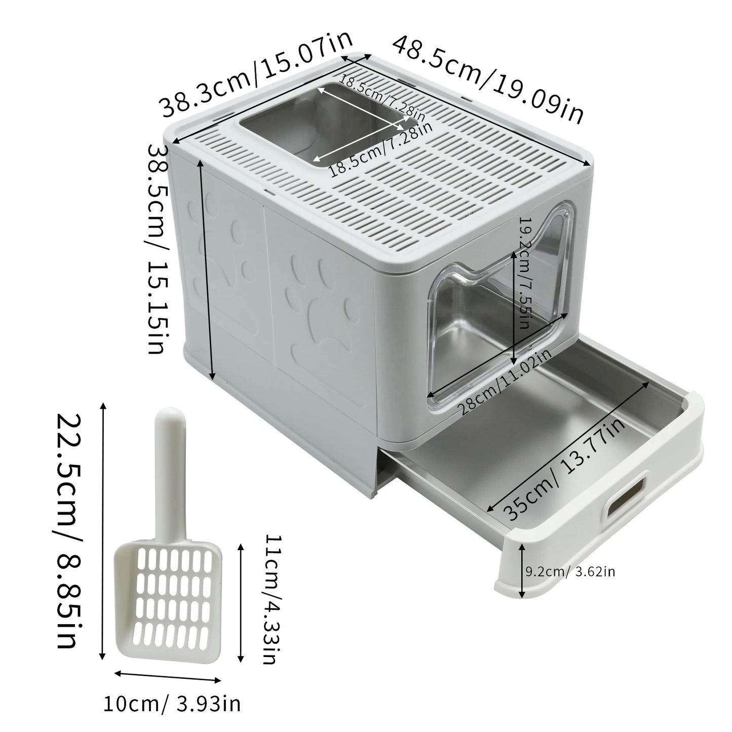 Large Enclosed Cat Litter Box With Lid And High Sides