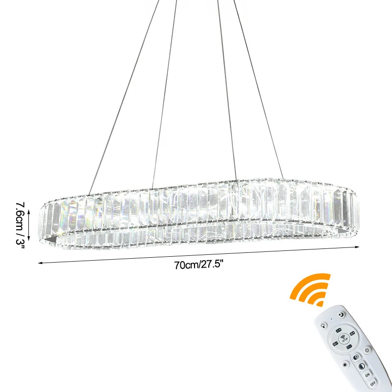 GreeLustr Modern Crystal Led Chandelier With Dimming And Remote