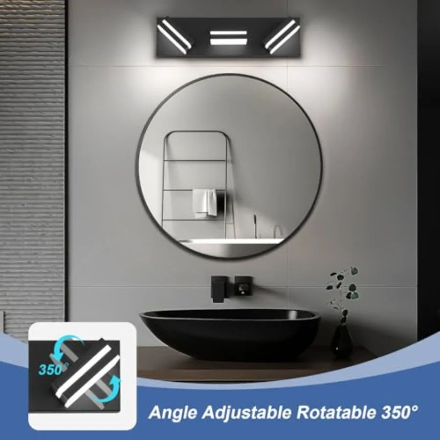 Modern LED 3 Light Bathroom Vanity Wall Fixture Metal Acrylic
