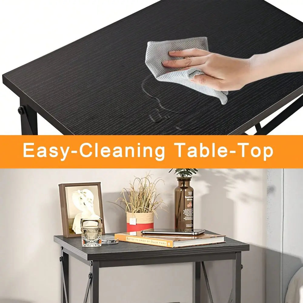 3 Tier End Table With Storage Shelves Bedroom Living Room