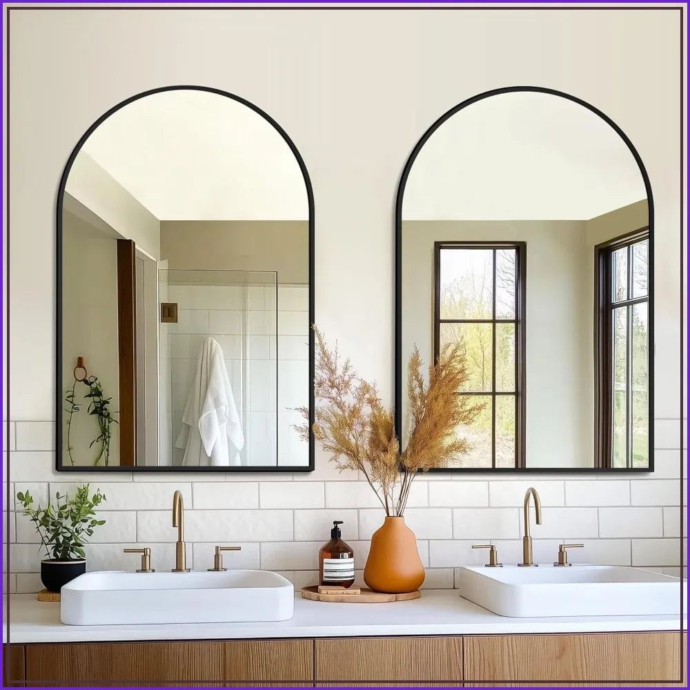 Wall Mirror With Metal Frame For Over Sink Living Room