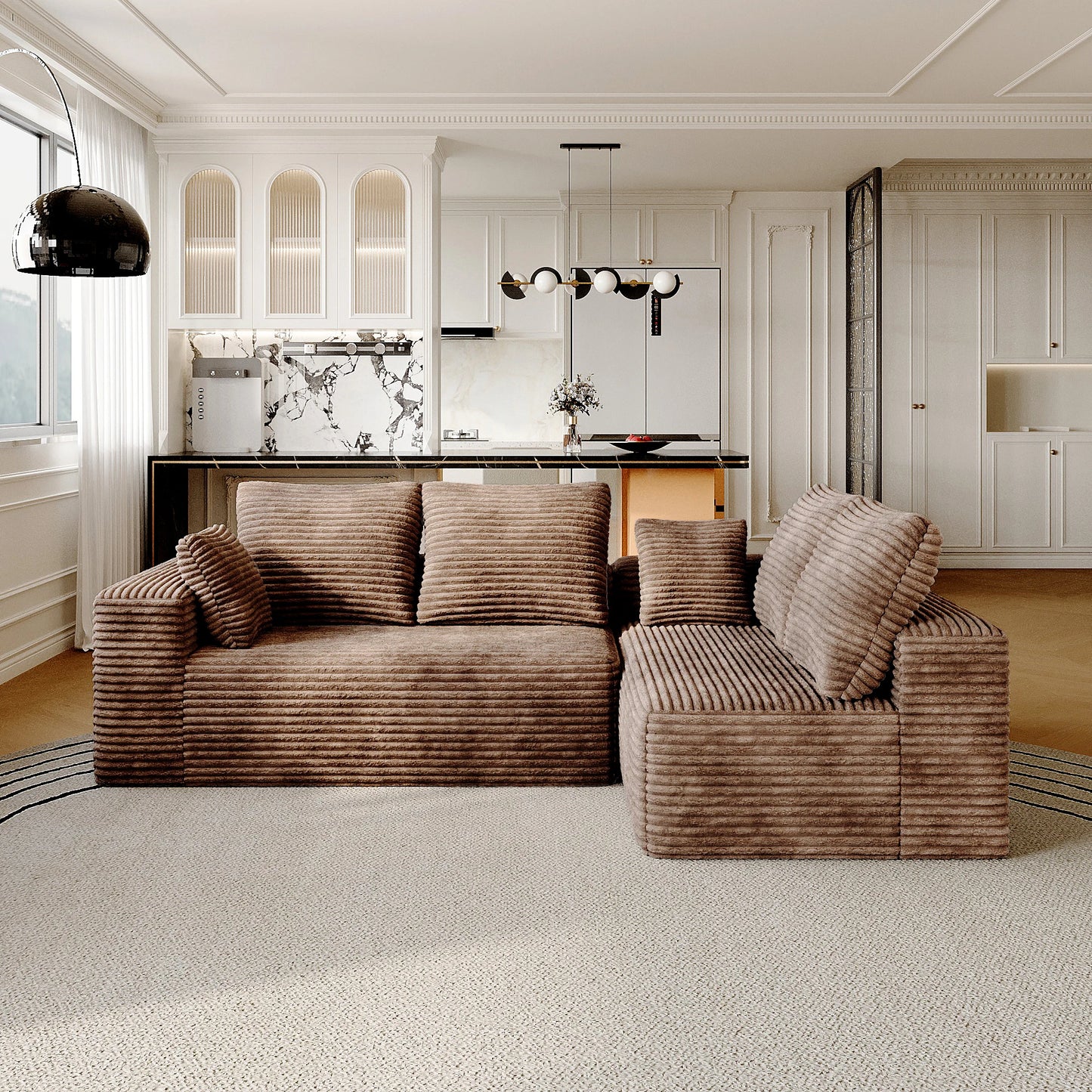 Sdorens Cloud Sectional Sofa With L-Shaped Chaise For Living Room