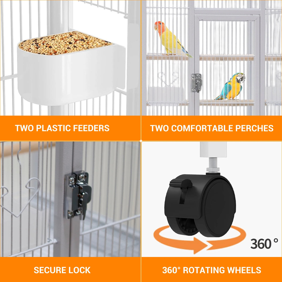 Ram Five-Level Metal Small Animal Cage With Wheels And Removable Tray