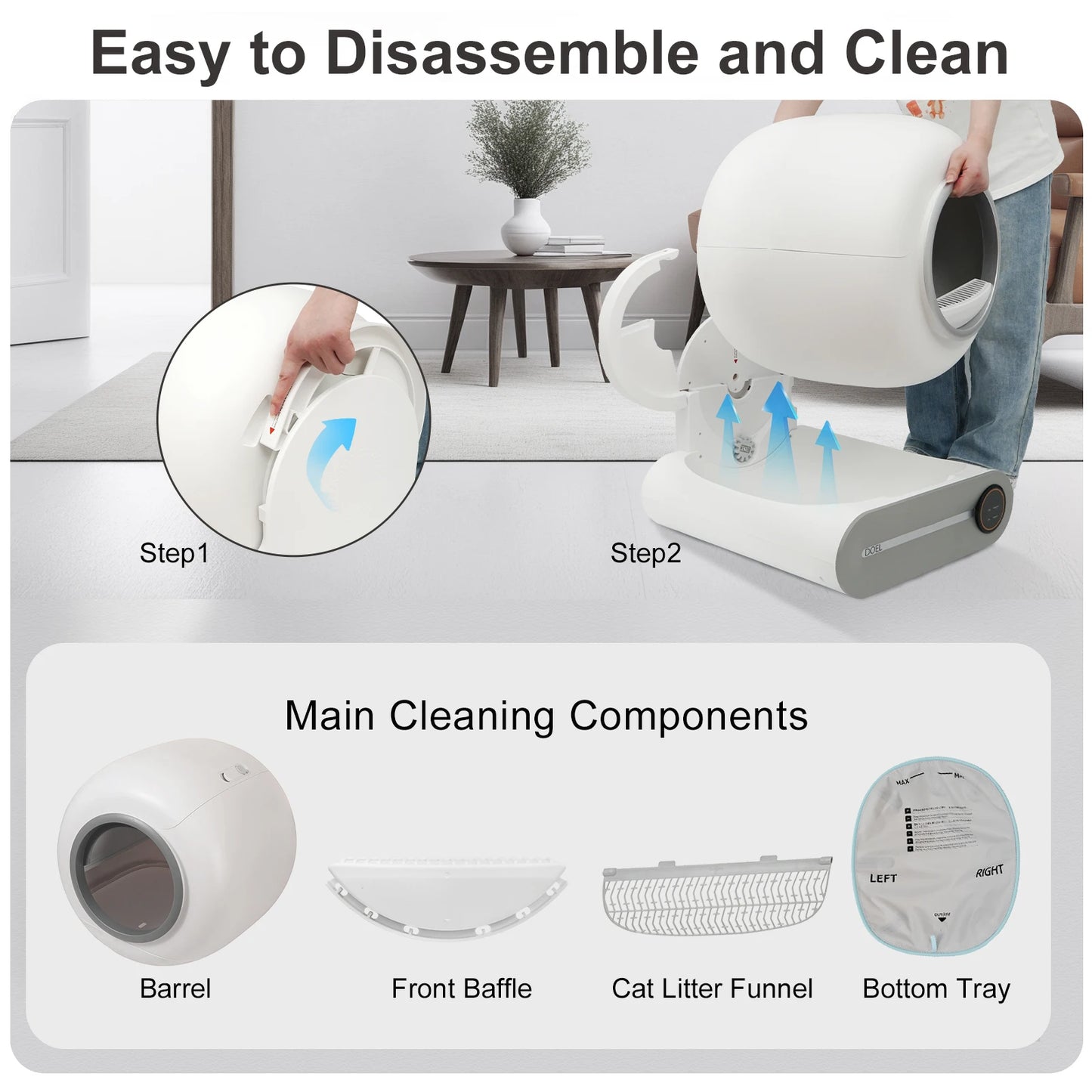 DOEL Self Cleaning Cat Litter Box With WiFi App Control