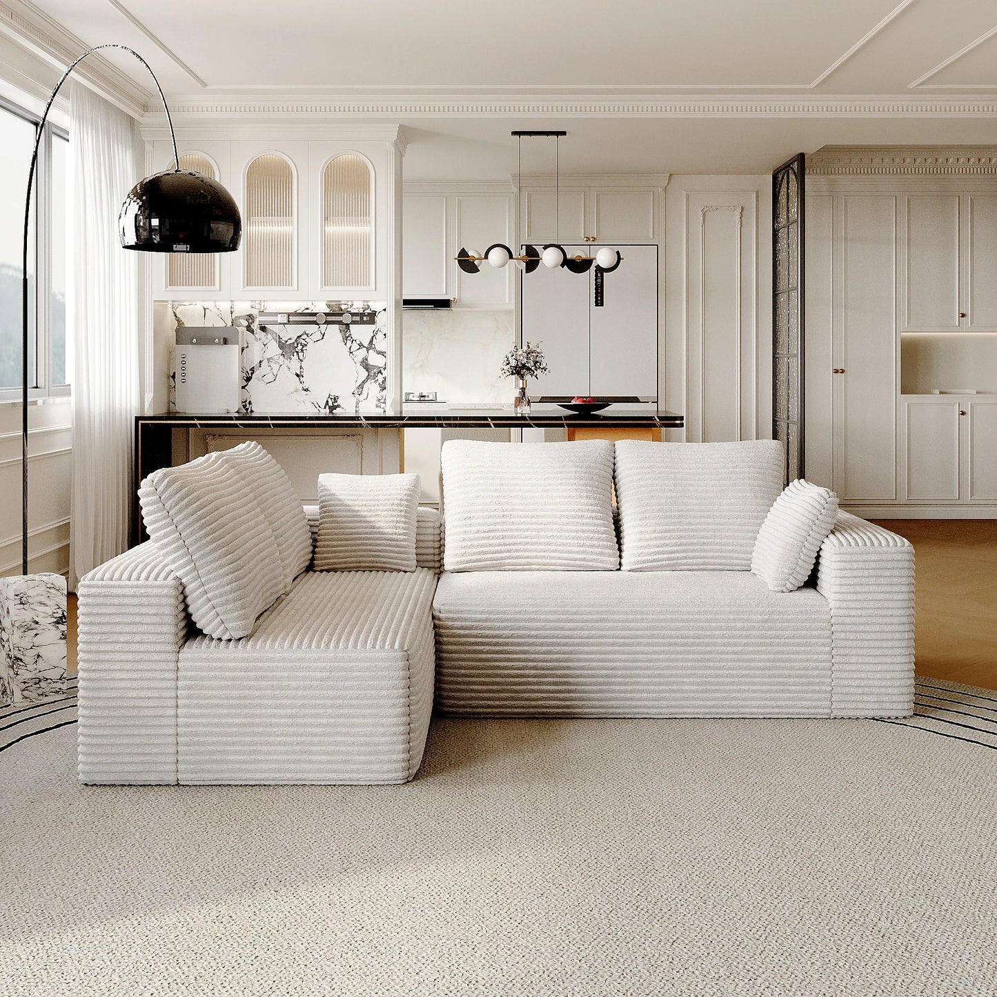 Sdorens Cloud Sectional Sofa With L-Shaped Chaise For Living Room