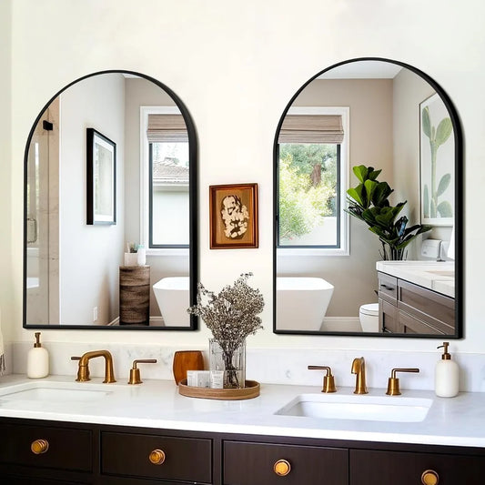 Wall Mirror With Metal Frame For Over Sink Living Room