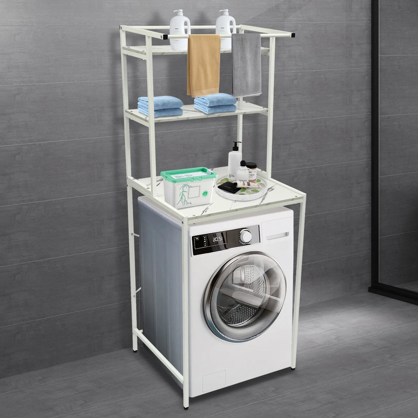 Over Washer And Dryer Storage Shelf Three Tier Organizer