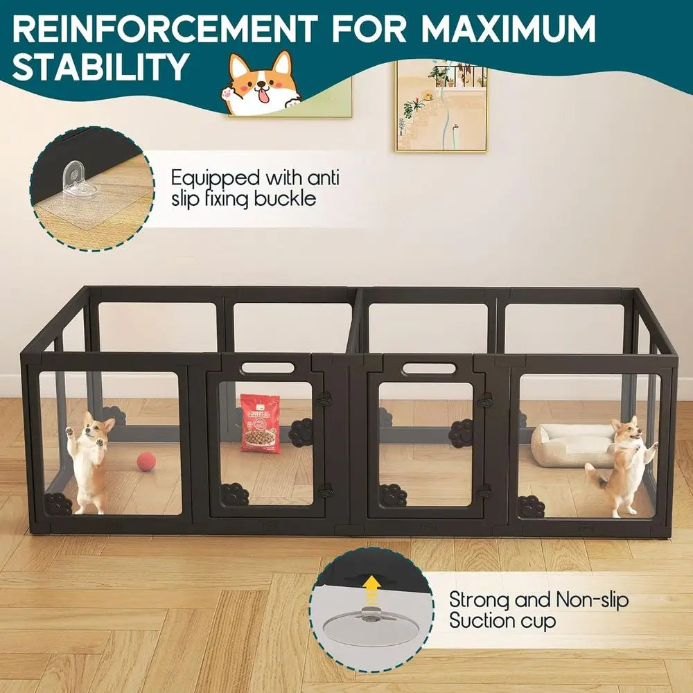 Acrylic Clear Dog Playpen With Two Doors