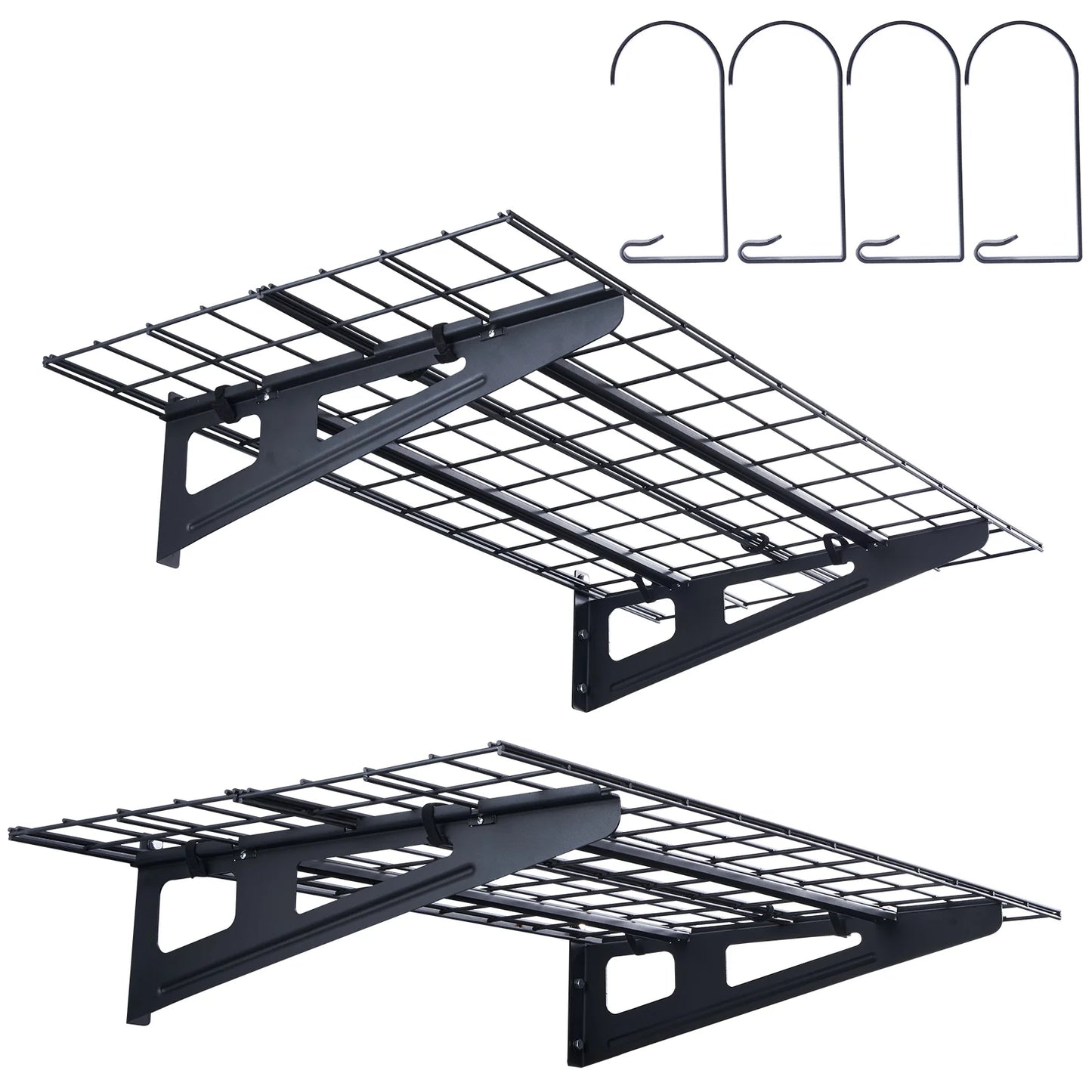 SucceBuy Two Layer Power Tool Organizer Rack Wall Mount Heavy Duty