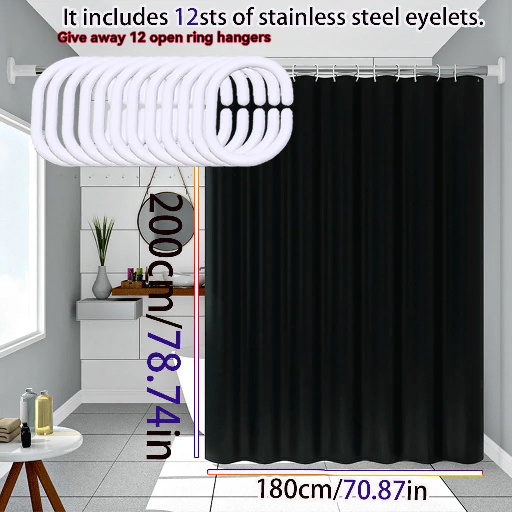 PEVA Shower Curtain Solid Design Waterproof Bath Curtain