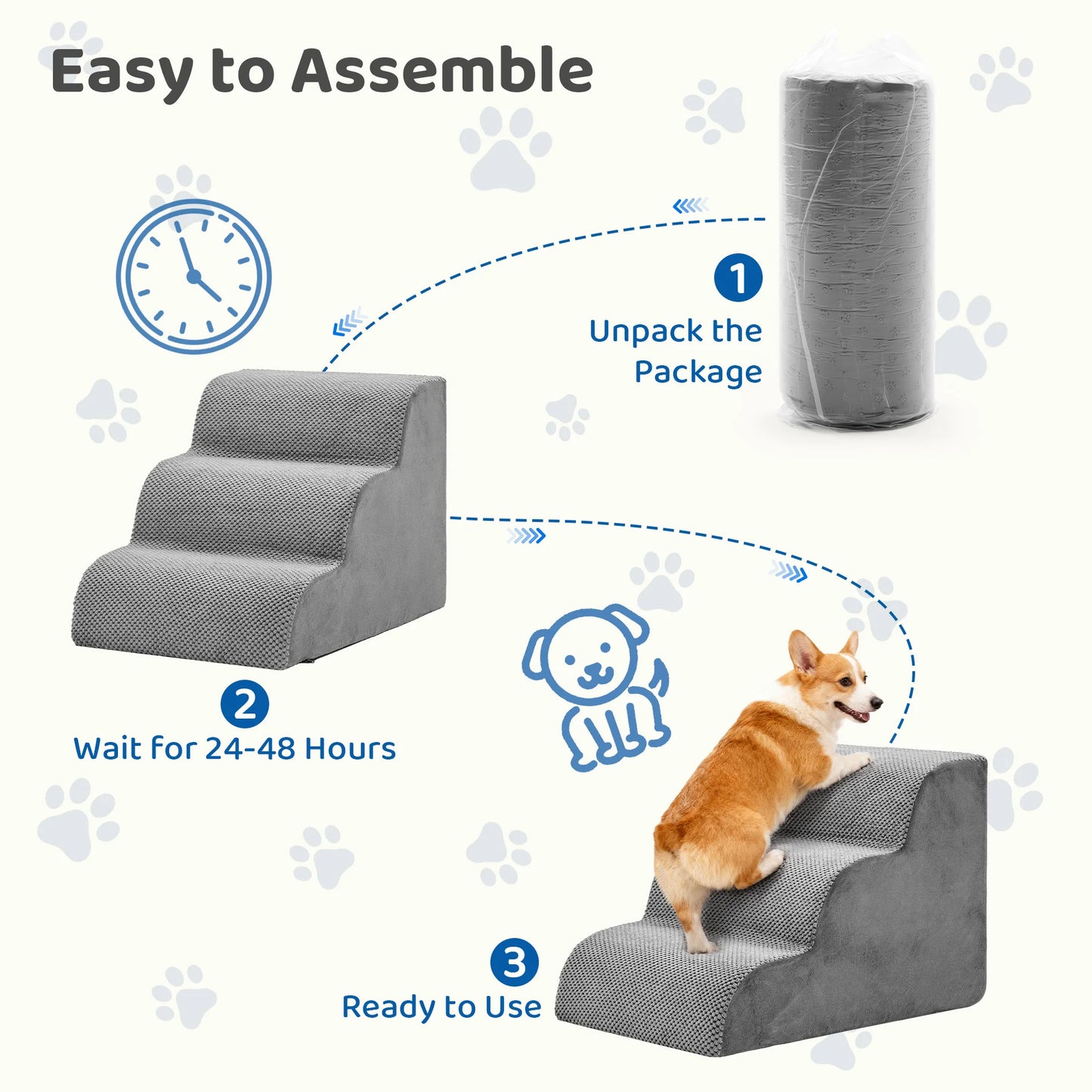 Curved High Density Dog Stairs Ramp For Small Dogs