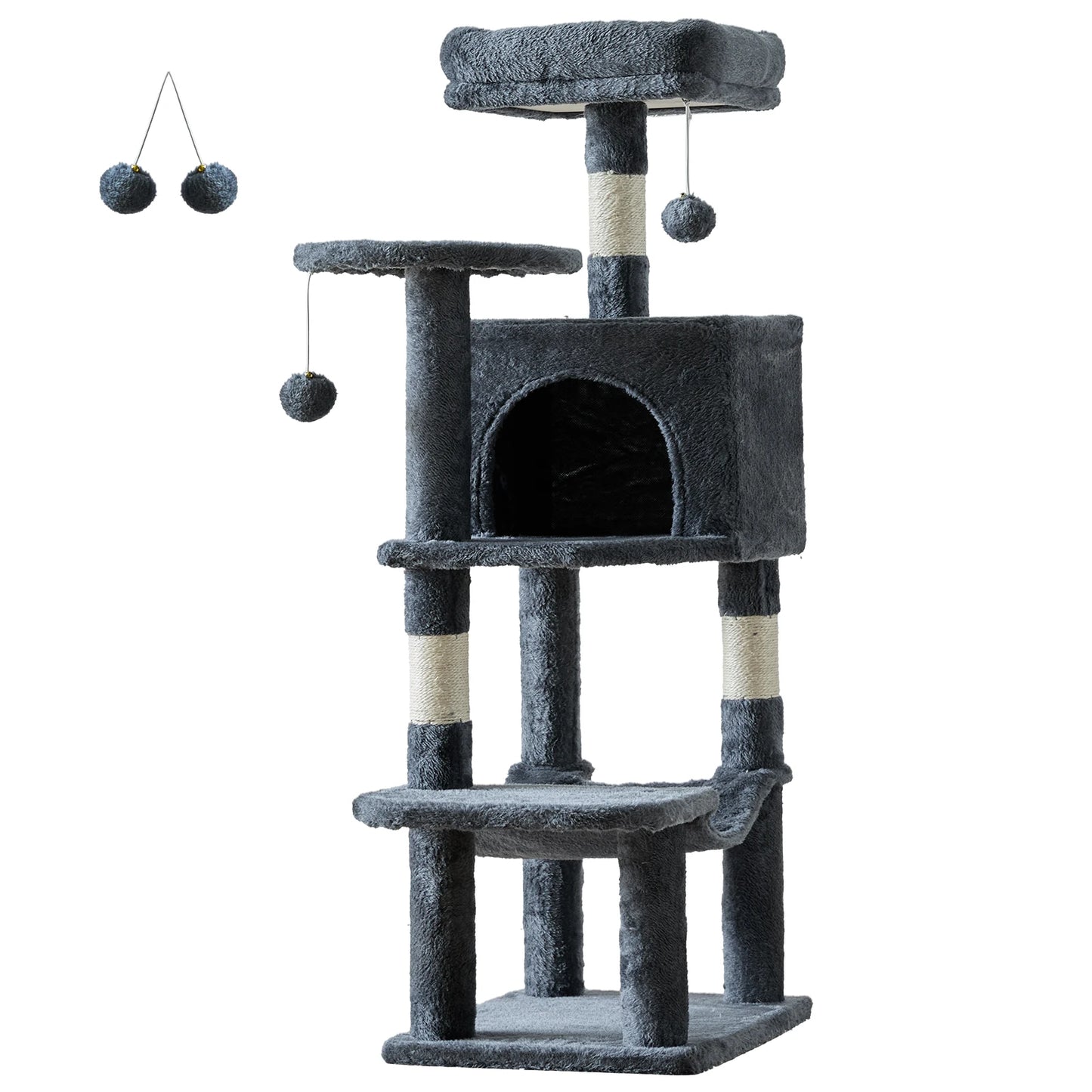Jhk Tall 4 Tier Cat Tree With Sisal Scratching Posts
