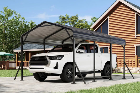 Heavy Duty Metal Carport With Galvanized Roof And Base