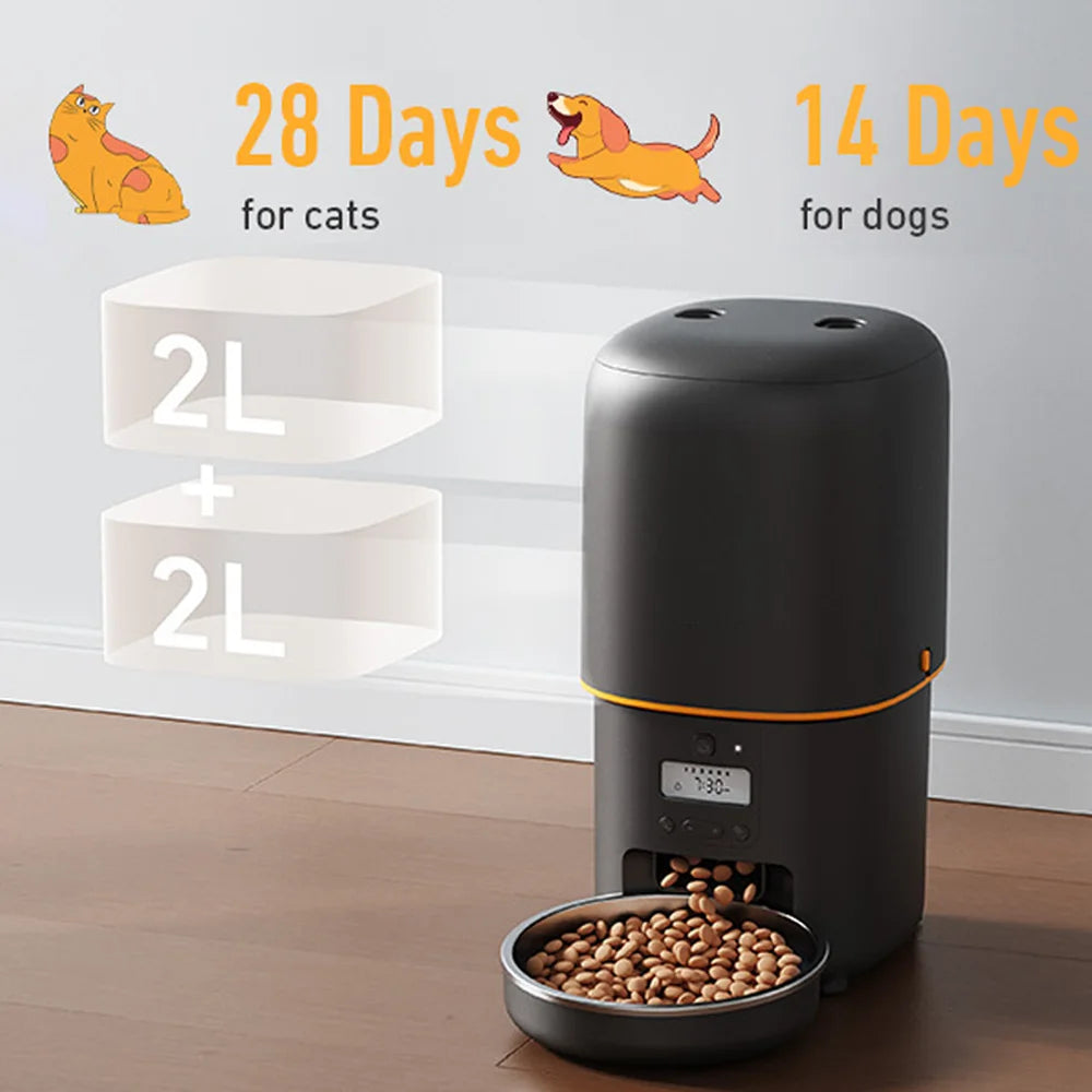 Nityers 4L Automatic Cat Feeder With Key Control System