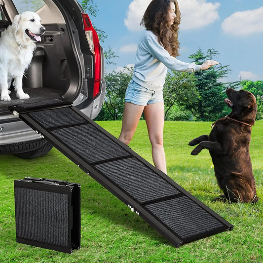 HiMiss Foldable Dog Car Ramp Non Slip Grip Large Breeds