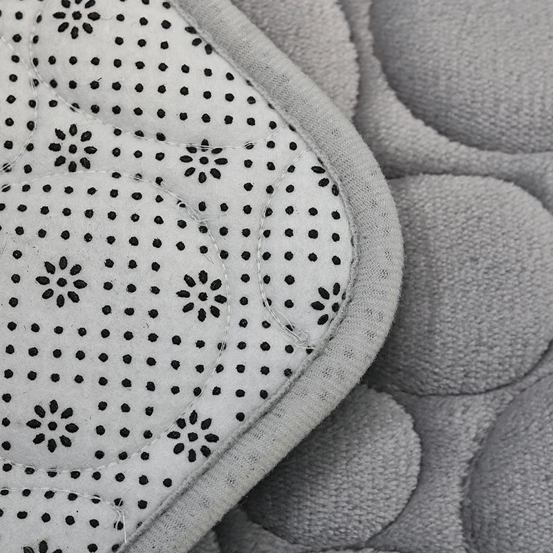 Three-Piece Microfiber Bathroom Mat Set Non-Slip Water Absorbent Stone Pattern