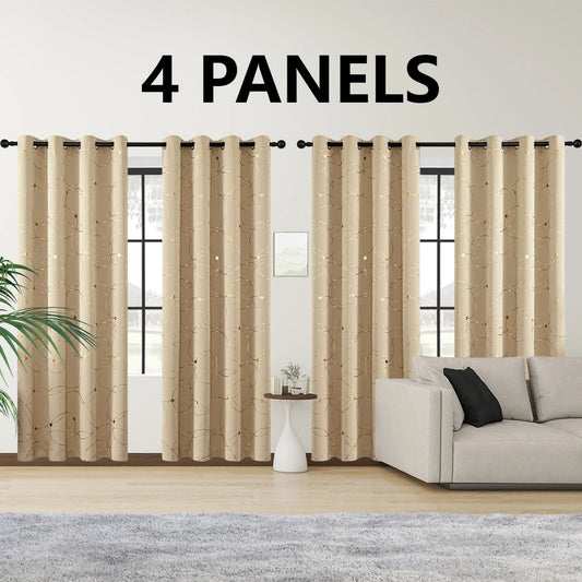 Blackout Curtain Set 4 Piece Grommet Thermal Insulated Room Darkening