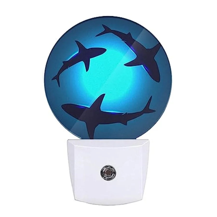 Floating Sharks Night Light With Dusk To Dawn Sensor