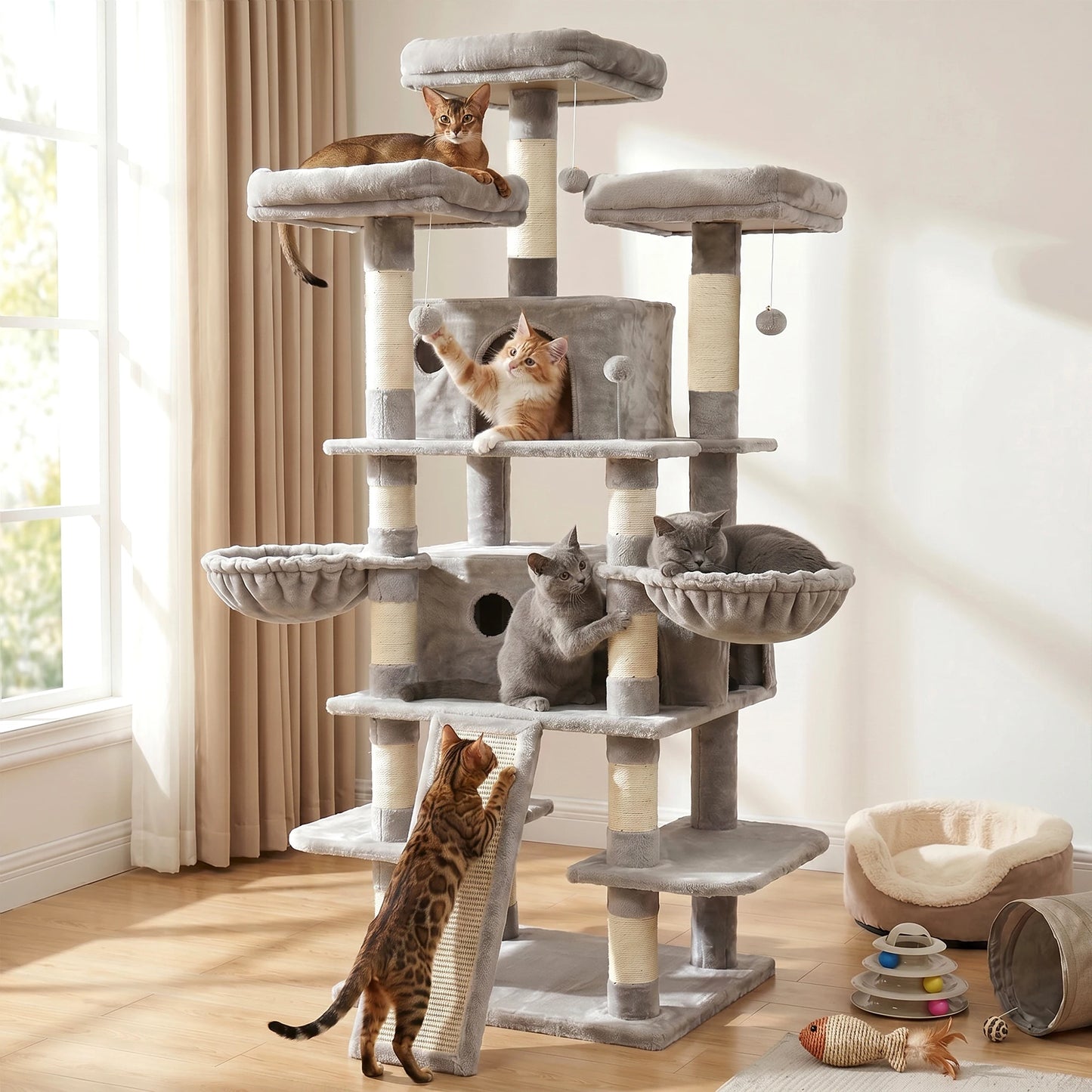 FOOWIN Multi Level Cat Tree Tower Indoor Activity Center Condos