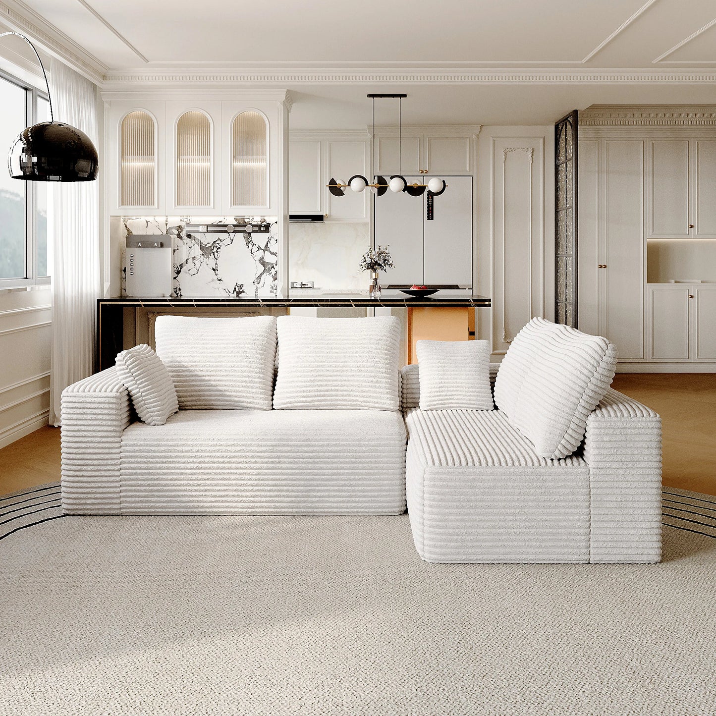 Sdorens Cloud Sectional Sofa With L-Shaped Chaise For Living Room