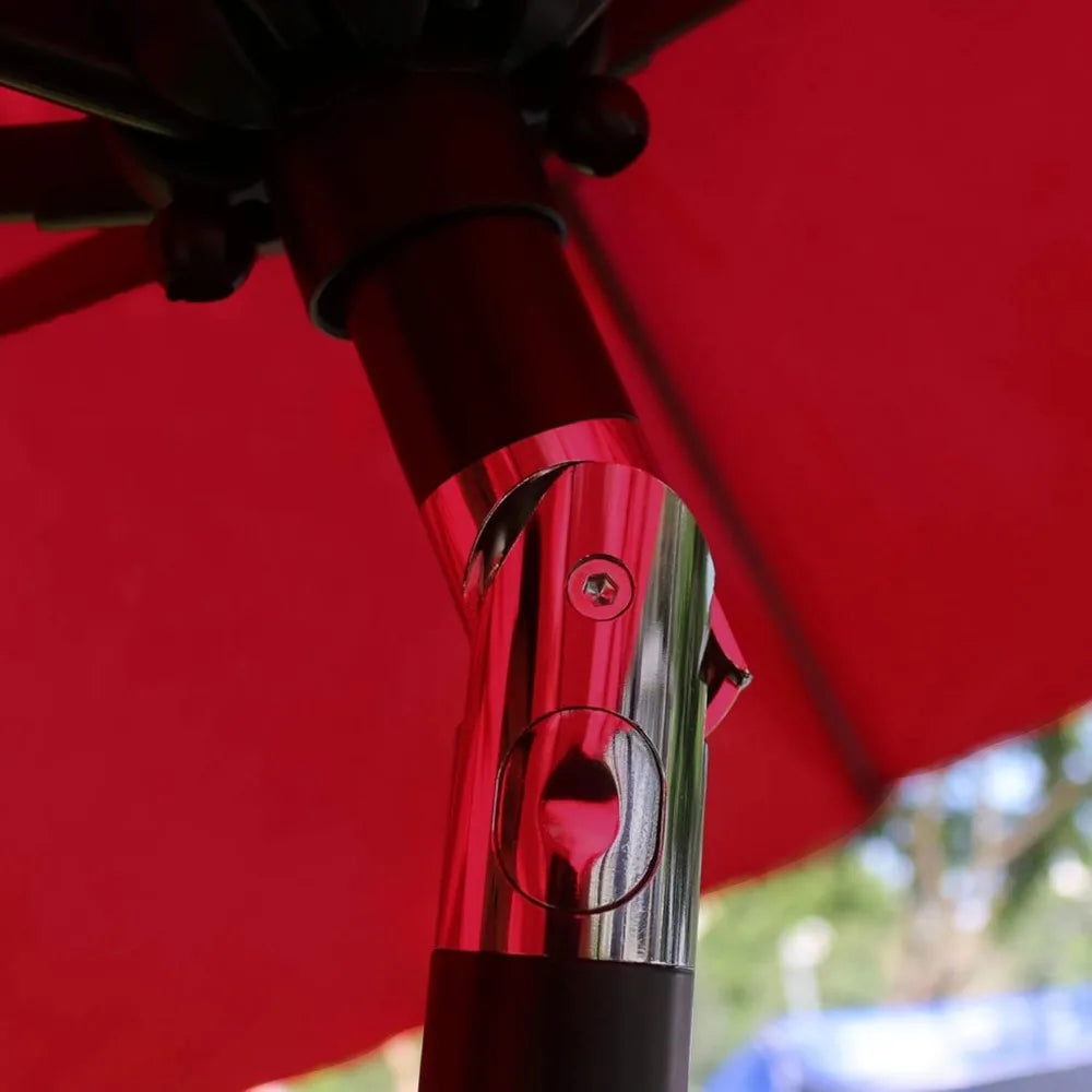 NBVCX Outdoor Patio Umbrella With 8 Sturdy Ribs Red