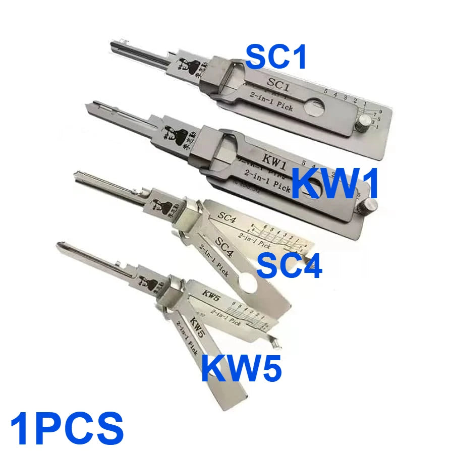 2 In 1 Lock Pick And Key Decoder Master Key Set Tools