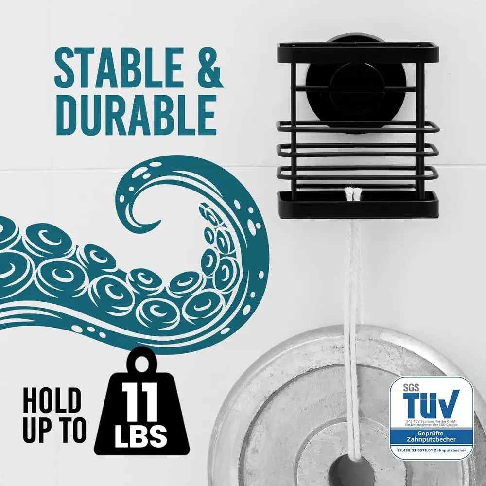 Suction Cup Toothbrush Holder Stainless Steel No Drilling Organizer