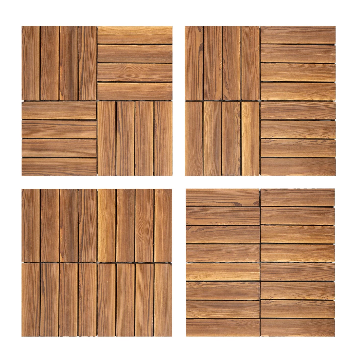 Wood Plastic Composite Interlocking Deck Tiles For Outdoor Use