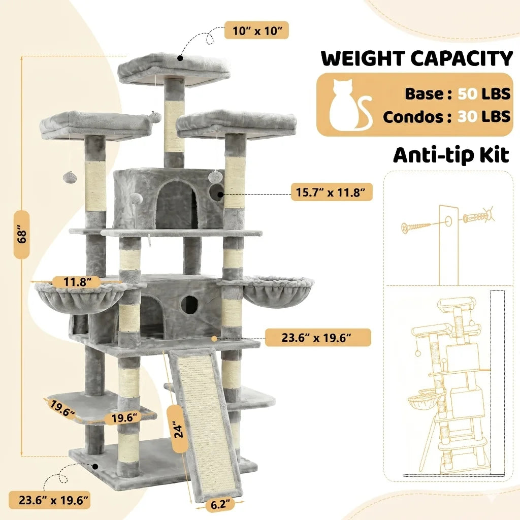 FOOWIN Multi Level Cat Tree Tower Indoor Activity Center Condos