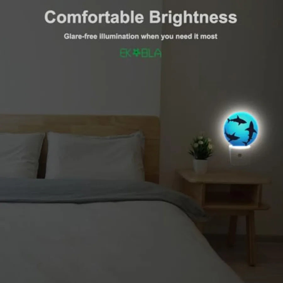Floating Sharks Night Light With Dusk To Dawn Sensor