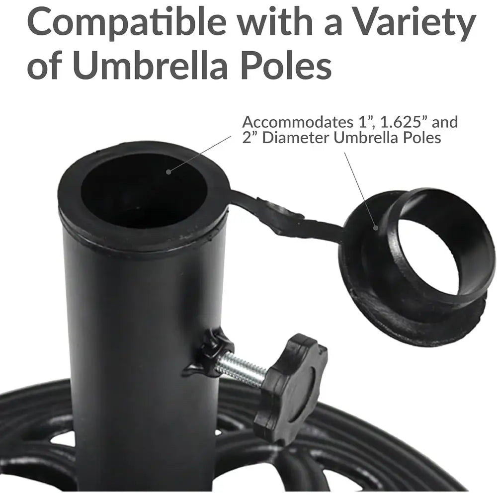 Sunnydaze Cast Iron Patio Umbrella Base Heavy Duty Round Stand