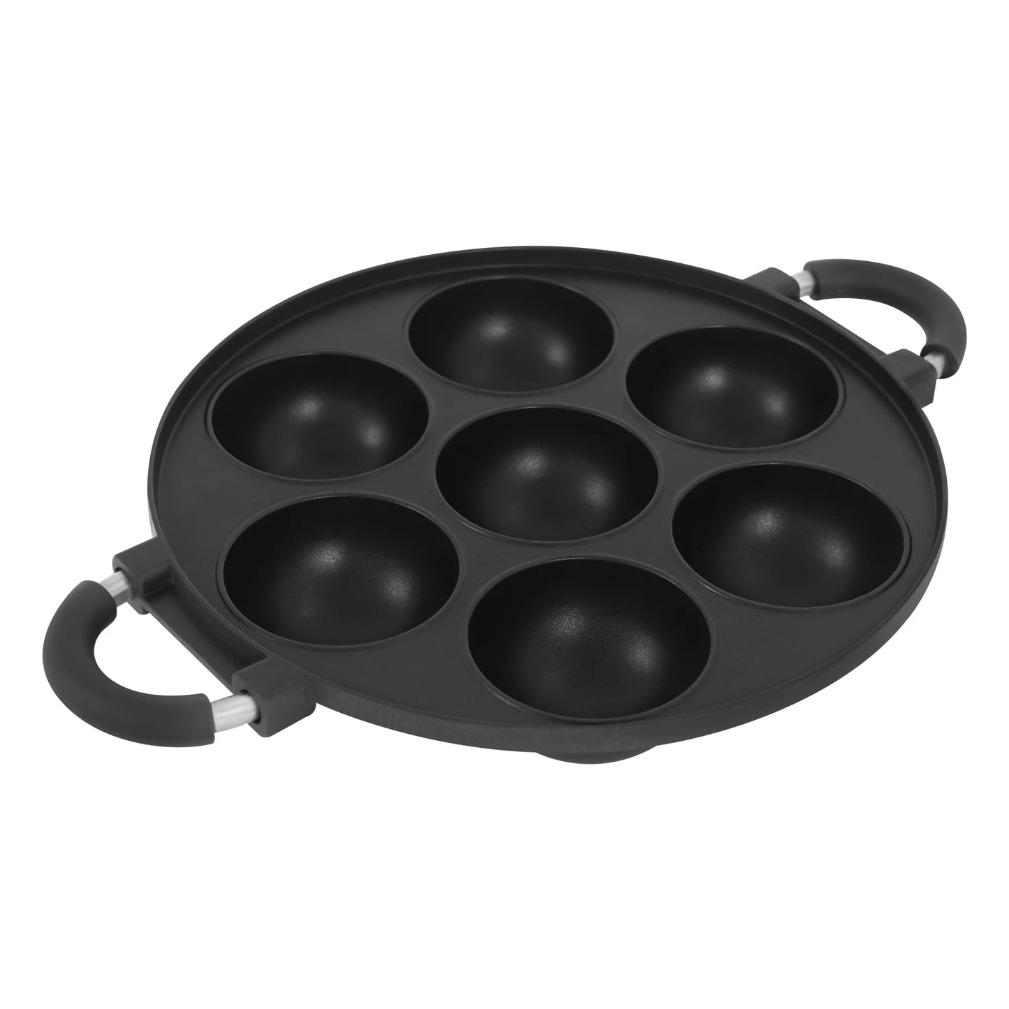 Bymaocar 7 Hole Cake Pan With Handle Nonstick Takoyaki Maker