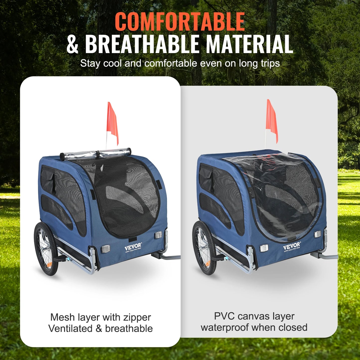 SucceBuy 100lbs Pet Cart Bicycle Carrier Dog Trailer With Coupler