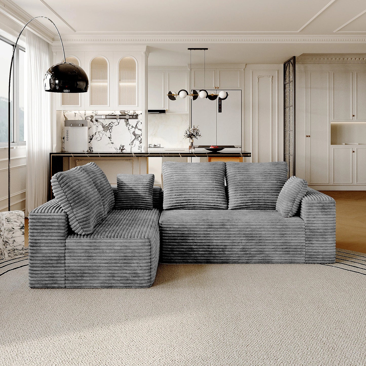 Sdorens Cloud Sectional Sofa With L-Shaped Chaise For Living Room