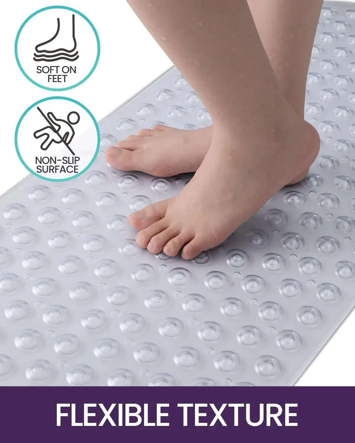 Non Slip Bathtub Mat With Suction Cups And Drain Holes
