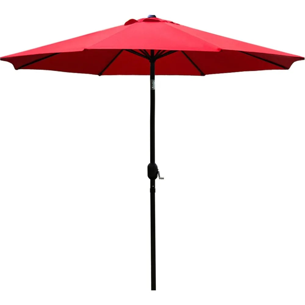 NBVCX Outdoor Patio Umbrella With 8 Sturdy Ribs Red
