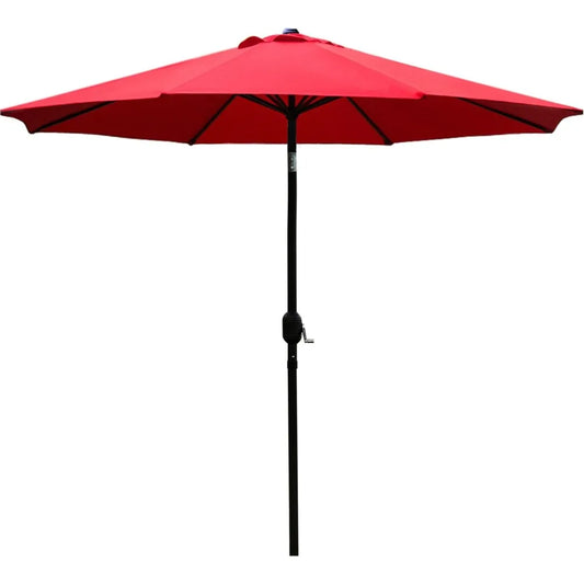 NBVCX Outdoor Patio Umbrella With 8 Sturdy Ribs Red