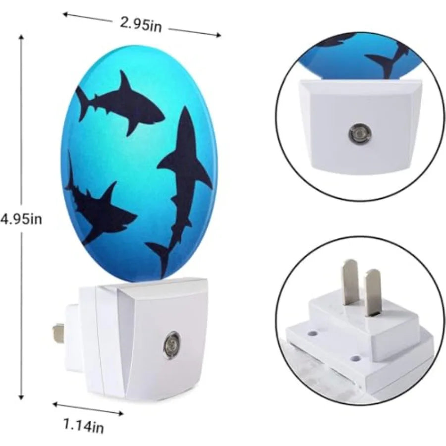 Floating Sharks Night Light With Dusk To Dawn Sensor