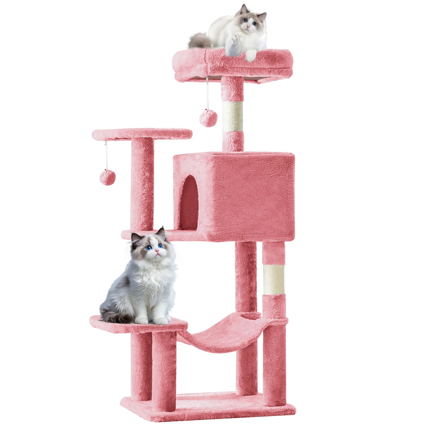 MCQ Cat Tree Tower With Natural Sisal Scratching Posts Pet Condo