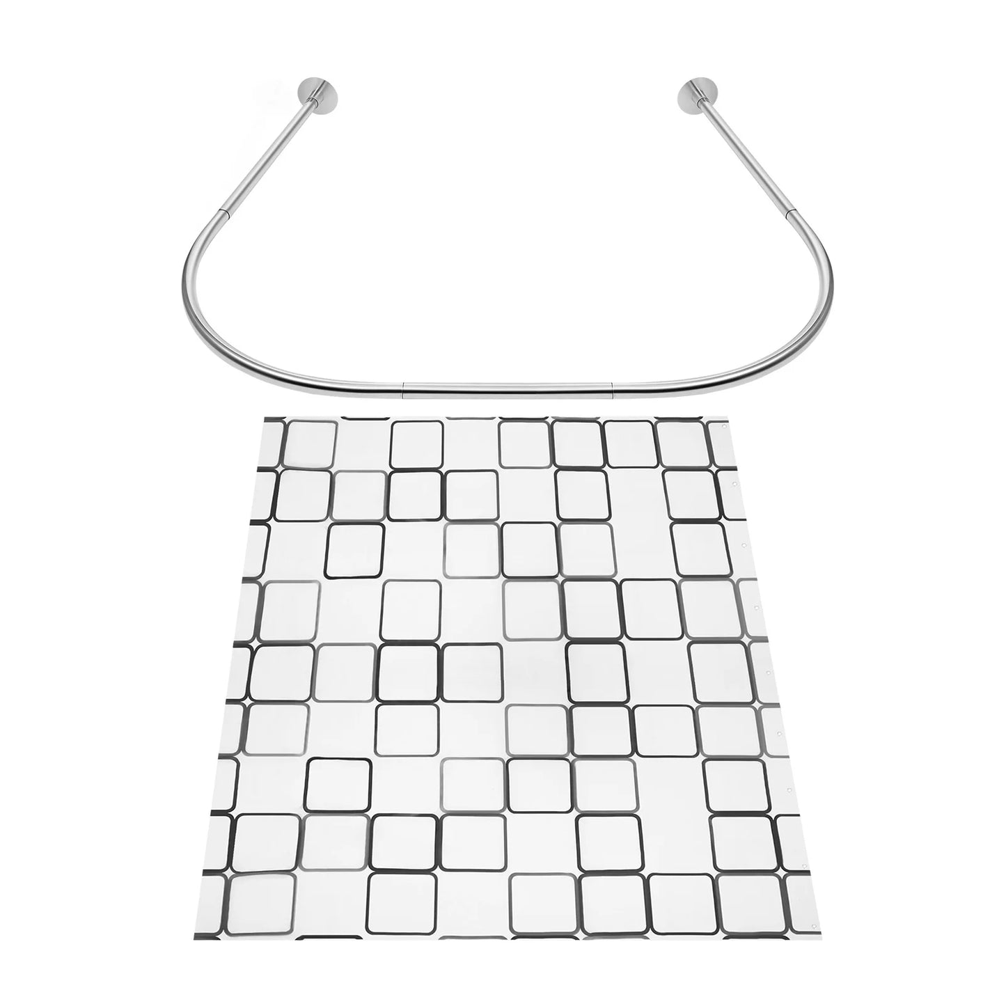 No Drilling L Shape Shower Curtain Rod Rustproof Stainless Steel