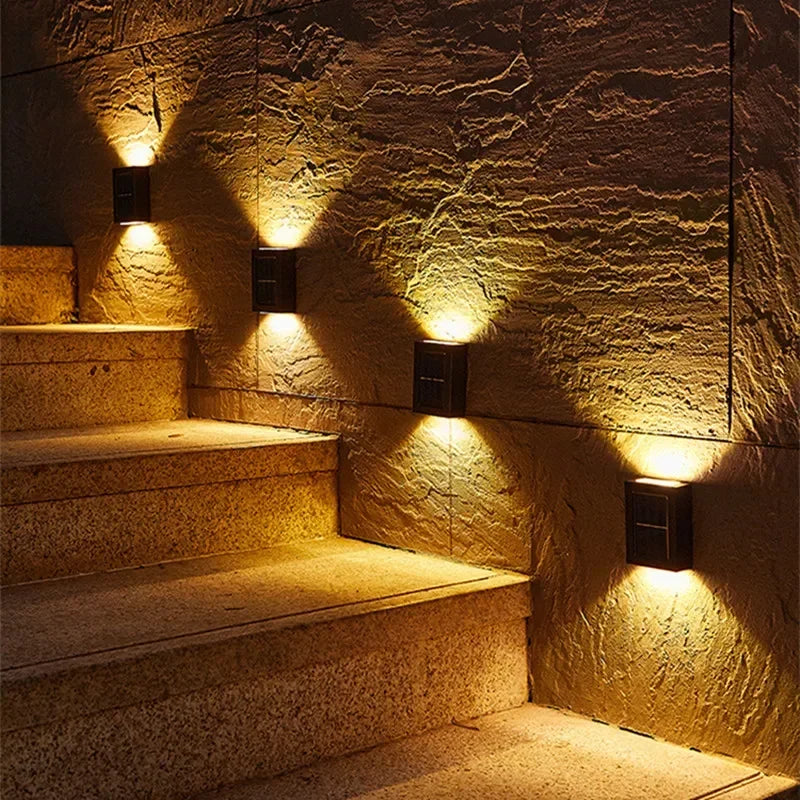 AlliLit Solar LED Wall Lights Waterproof Outdoor Garden Lamps