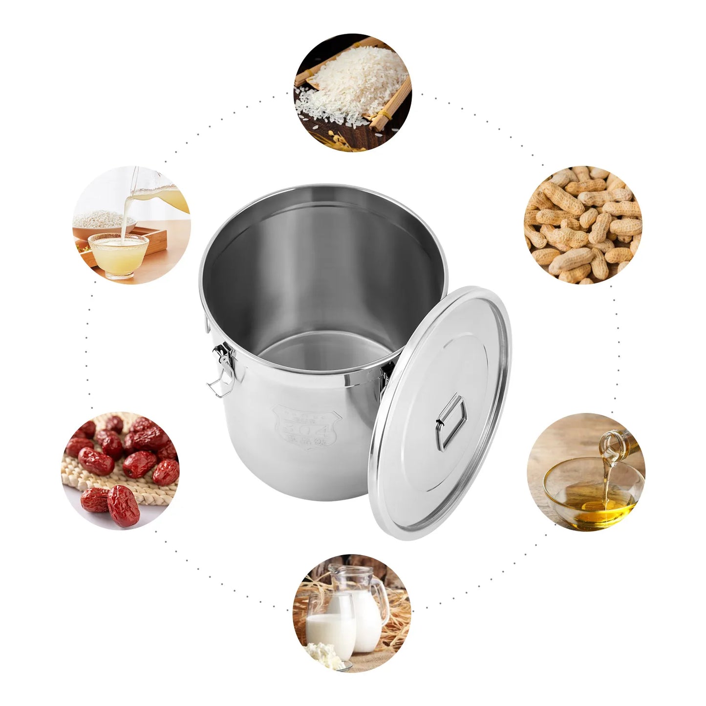Bymaocar Stainless Steel Airtight Canister With Lid