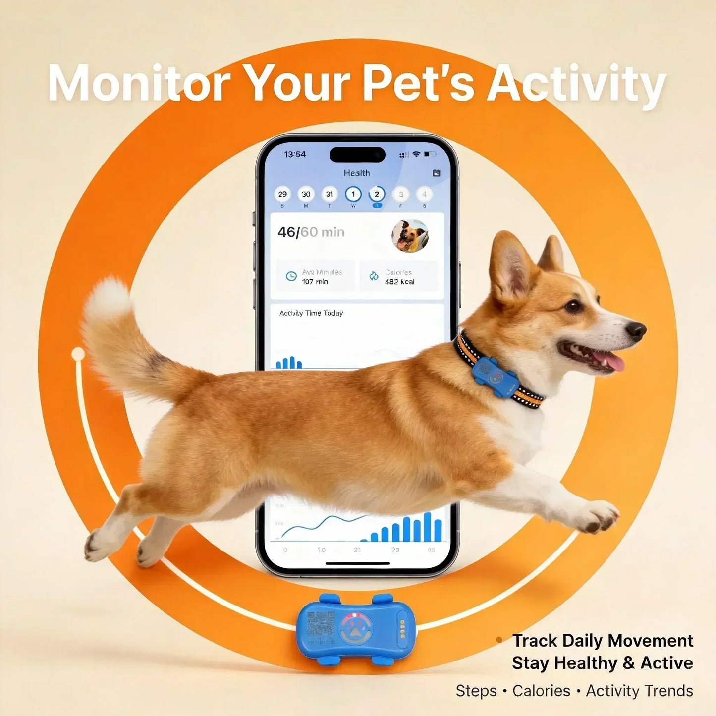 WANWAYTECH GPS Pet Tracker 4G Built In SIM Real Time Tracking IP67