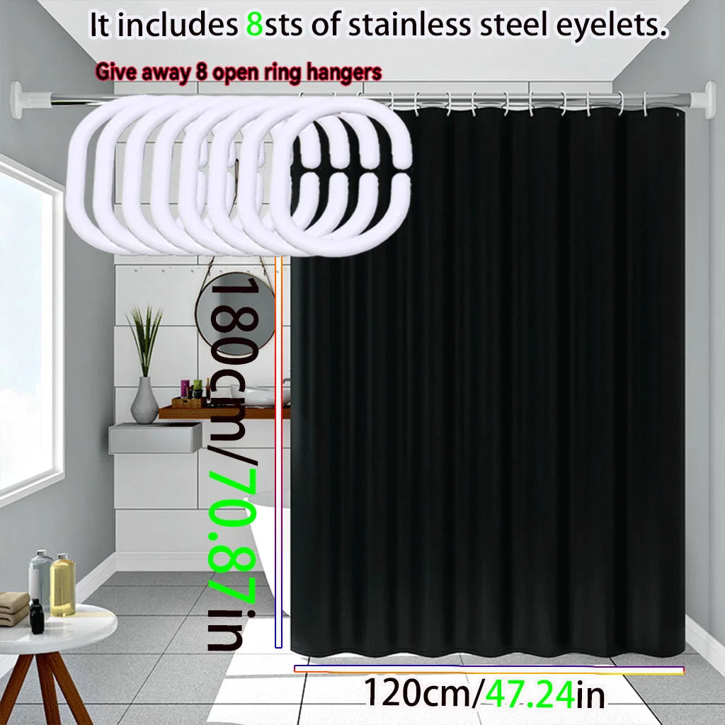 PEVA Shower Curtain Solid Design Waterproof Bath Curtain
