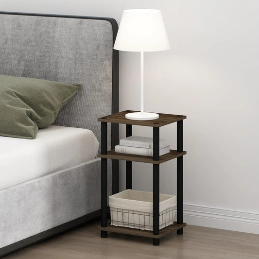 NBVCX Three Tier Open Storage Nightstand Rectangular