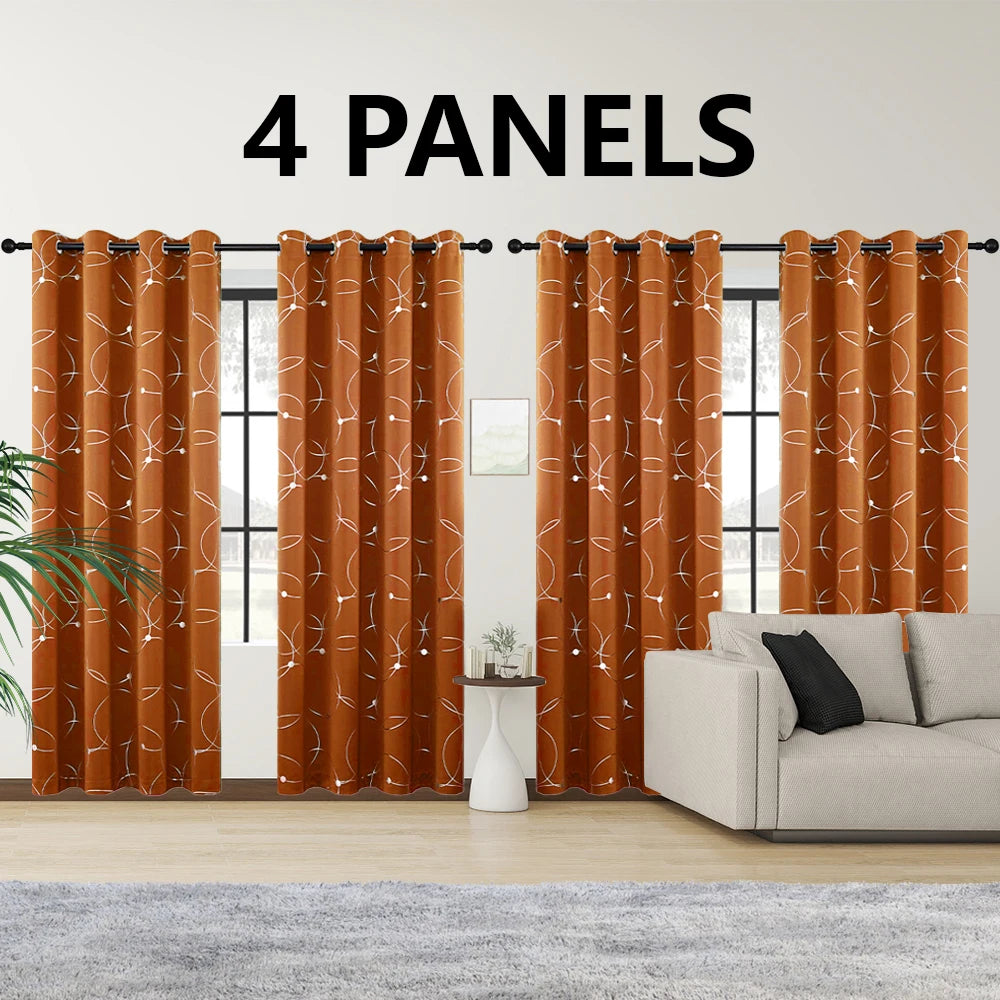 Blackout Curtain Set 4 Piece Grommet Thermal Insulated Room Darkening