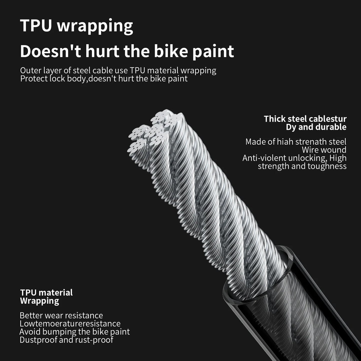 TOSUOD Bicycle Lock With Free Mounting Bracket And 2 Keys