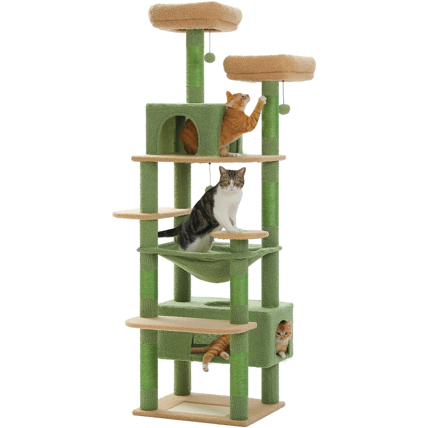 PEQULTI Multi Level Cat Tree Tower With Scratching Posts Hammock