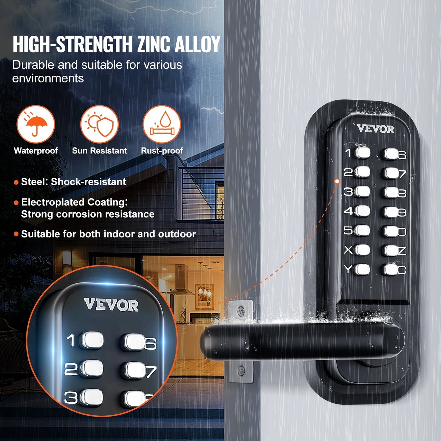 SucceBuy Keyless Entry Lock Single And Double 14 Digit Keypad